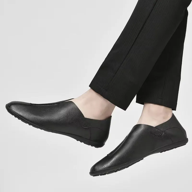Vintage Classic Slip On Men Shoes round Toe Loafers Shoes