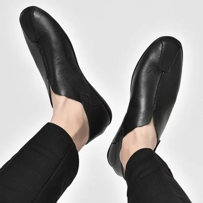 Vintage Classic Slip On Men Shoes round Toe Loafers Shoes