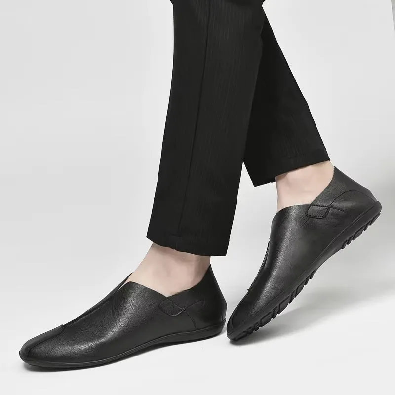 Vintage Classic Slip On Men Shoes round Toe Loafers Shoes