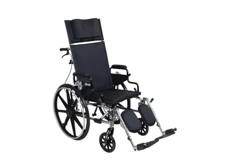 Viper Plus GT Full Reclining Wheelchair, Detachable Desk Arms, 18" Seat - 1 Each