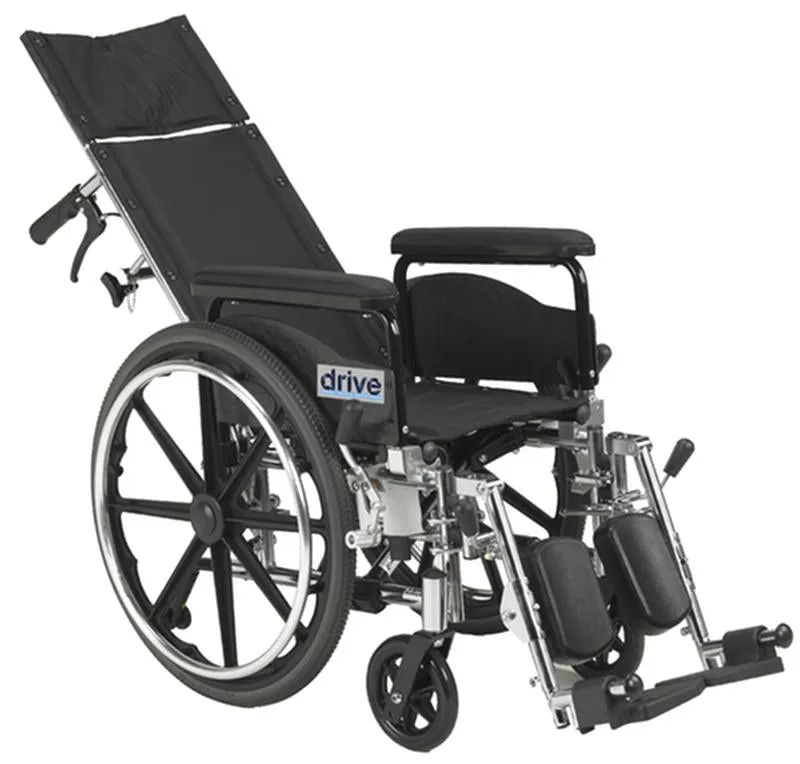 Viper Plus GT Full Reclining Wheelchair, Detachable Full Arms, 20" Seat - 1 Each