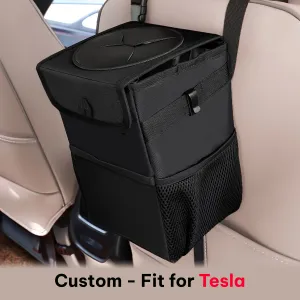 Waterproof Car Trash Can with Lid and Storage Pockets, Custom-Fit For Car, 100% Leak-Proof Car Organizer, Waterproof Car Garbage Can, Multipurpose Trash Bin for Car WATY234