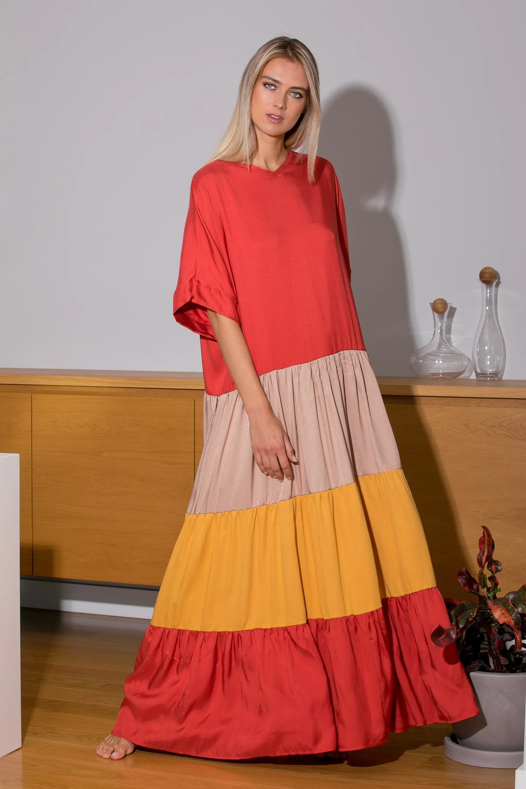 Women Kaftan Dress, Colorful Dress, Loose Maxi Dress, A Line Dress, Plus Size Clothing, Women Caftan, Maternity Dress, Summer Boho Dress