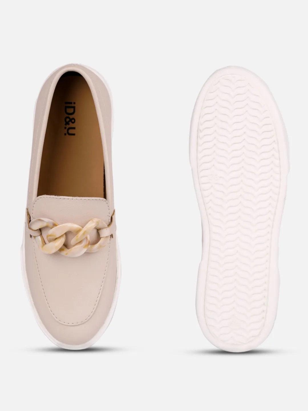 Women's Beige Casual Slip On (IU1018)