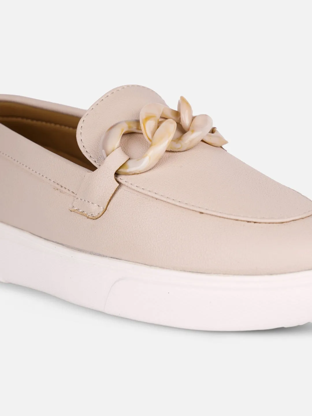Women's Beige Casual Slip On (IU1018)