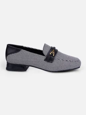 Women's Black/White Casual Slip On (IU2009)