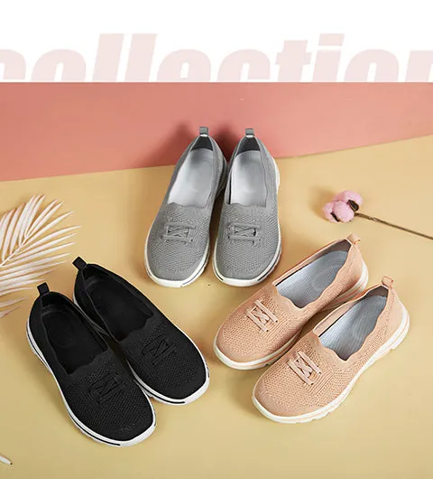Women's Casual Walking Shoes Slip On Loafer Comfortable Lightweight Breathable Knitted Shoes Fashion Sneakers