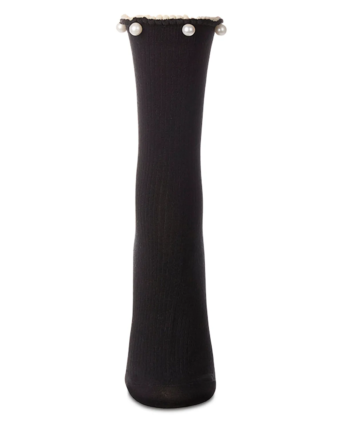 Women's Cotton Rich Faux Pearl Trimmed Lettuce Edge Ankle Sock