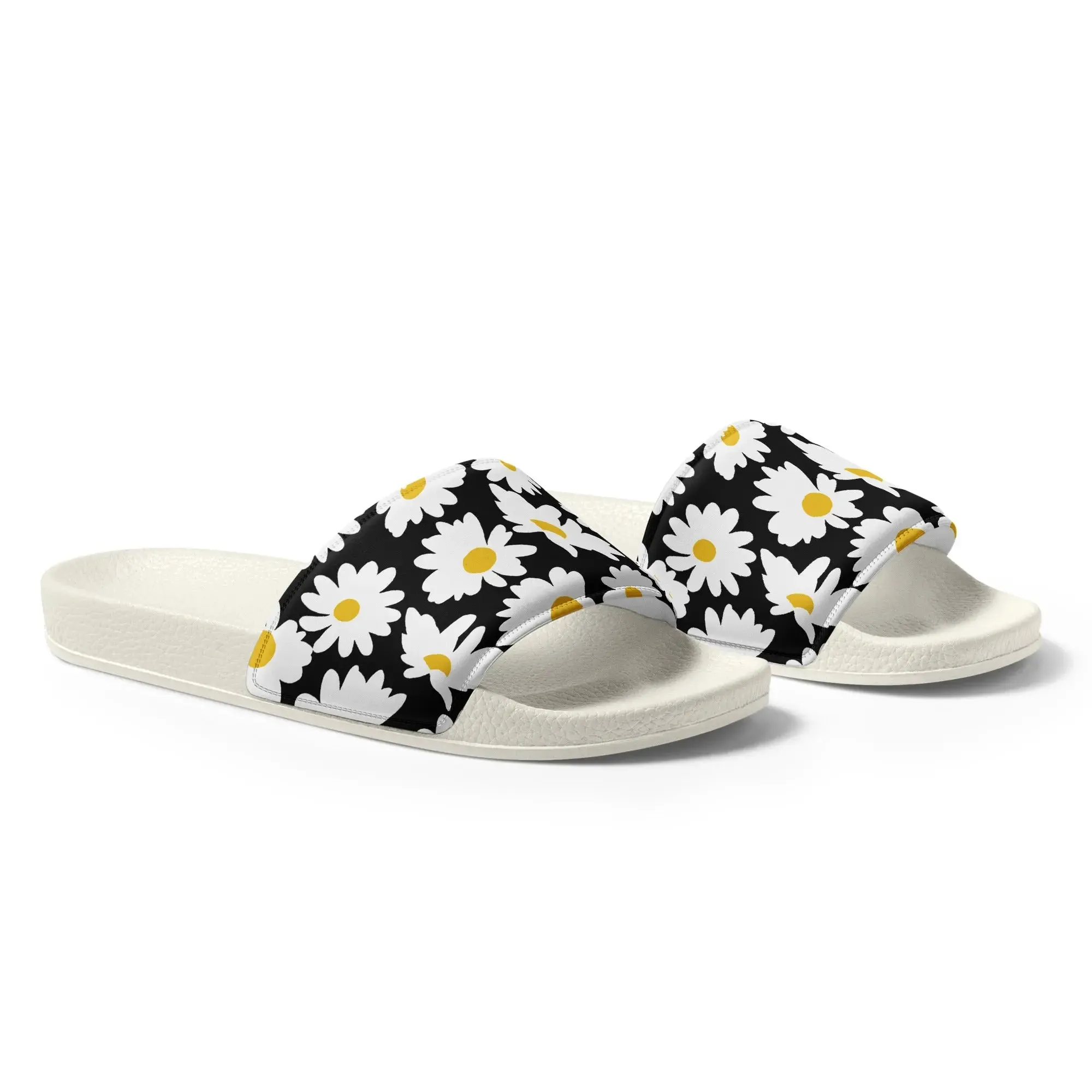 Women's Daisy Print Slides
