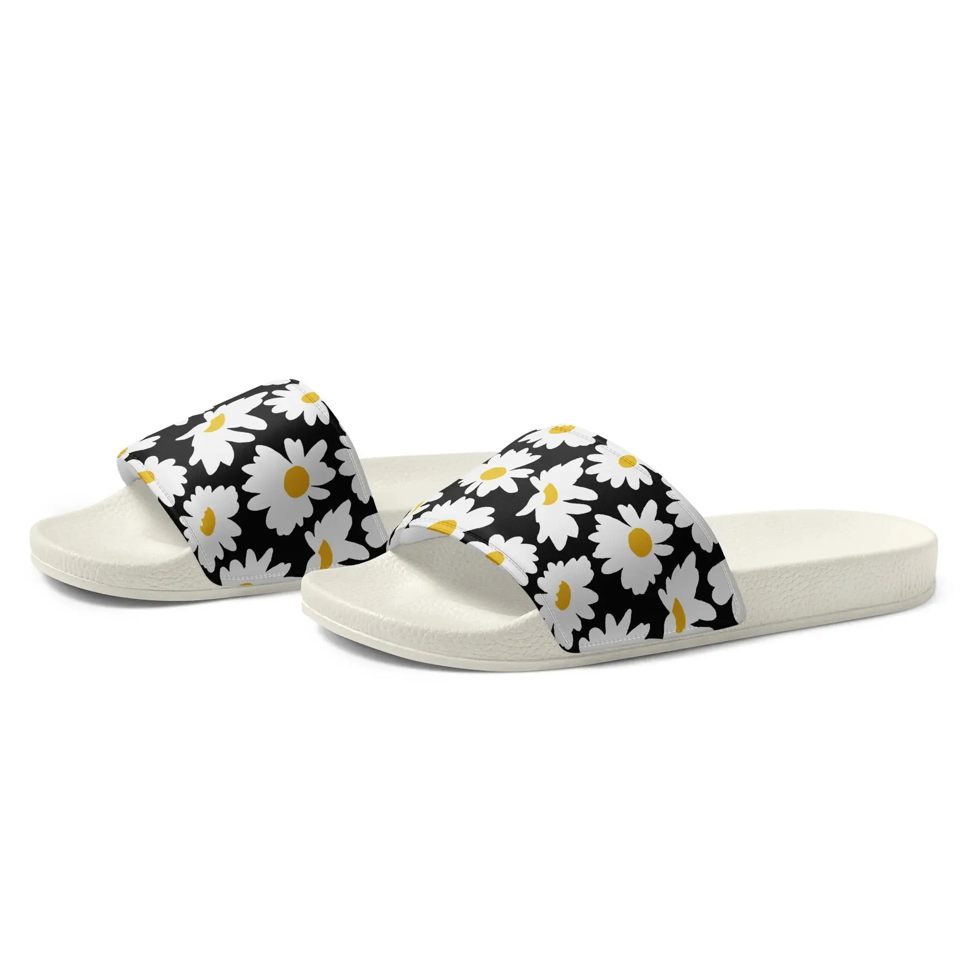 Women's Daisy Print Slides