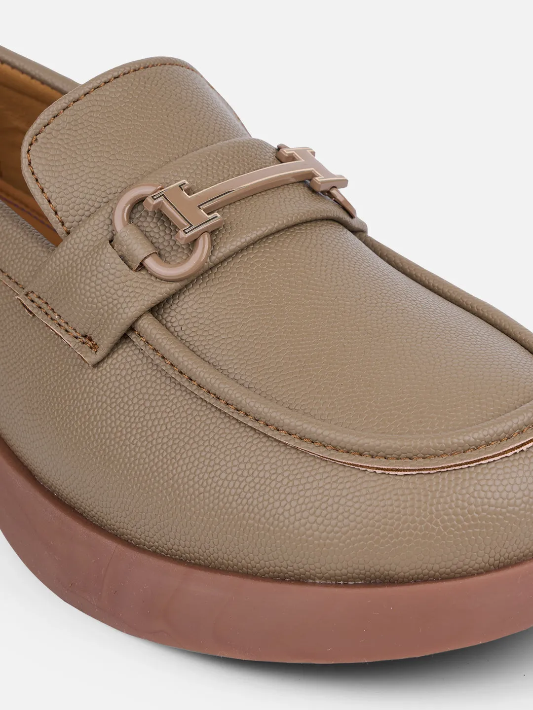 Women's Khaki Block Heel Slip On (IU2004)