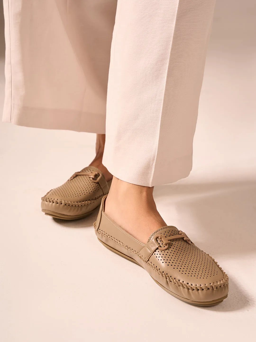 Women's Khaki Soft & Flexy Loafers (IU2003)