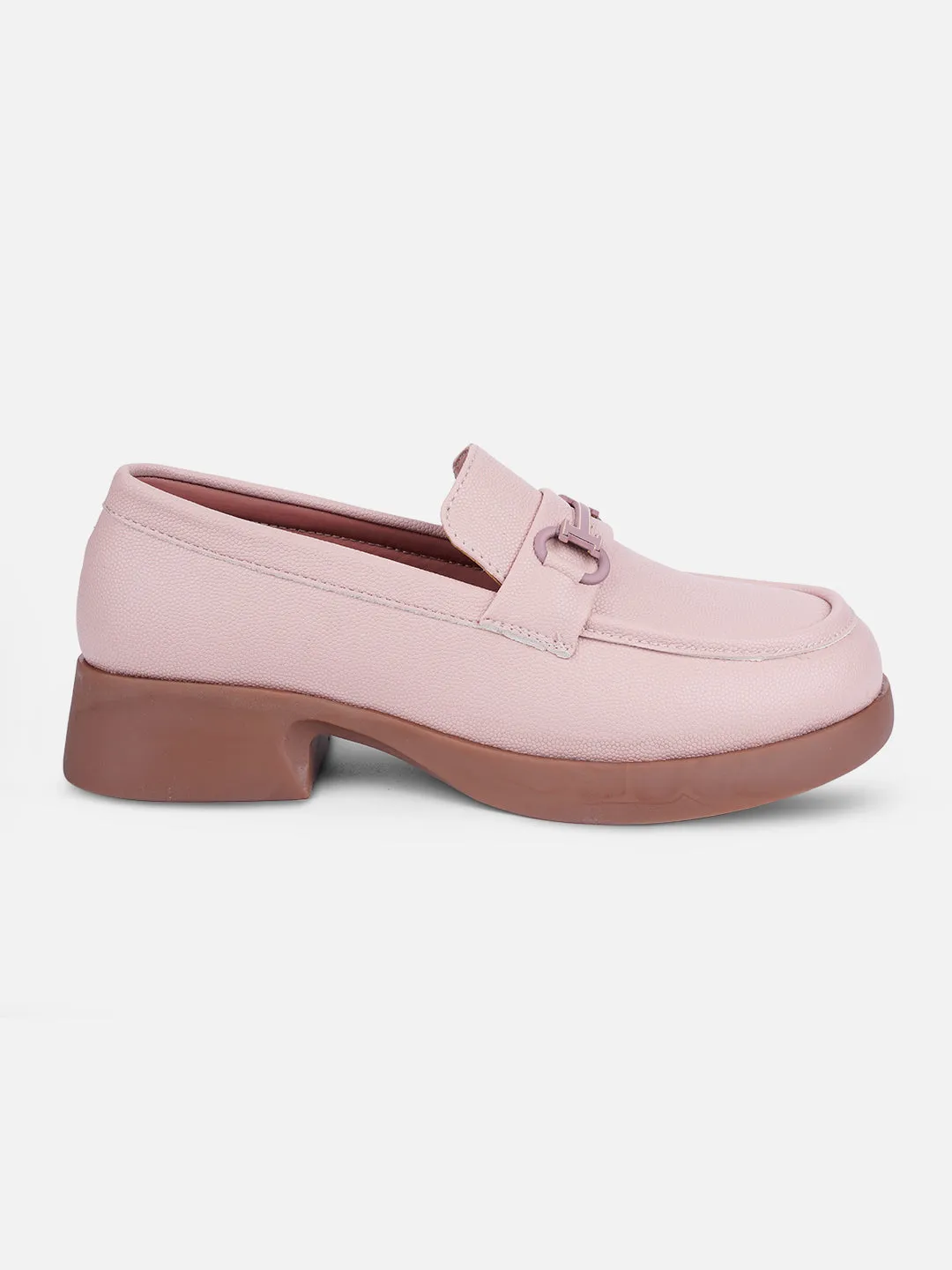 Women's Pink Block Heel Slip On (IU2004)