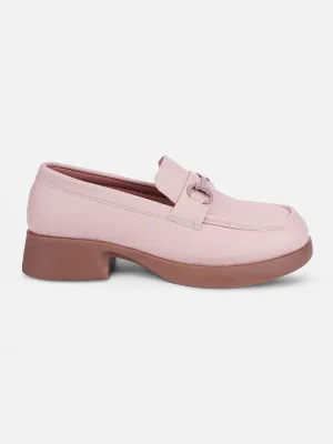 Women's Pink Block Heel Slip On (IU2004)