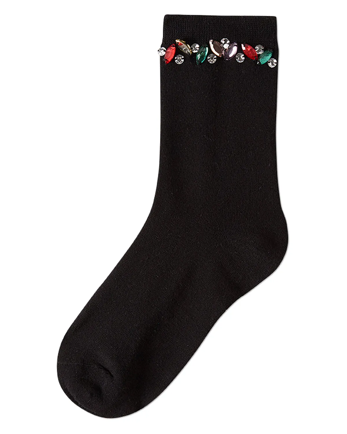 Women's "Tossed Gems" Rayon Blend Fashion Crew Sock