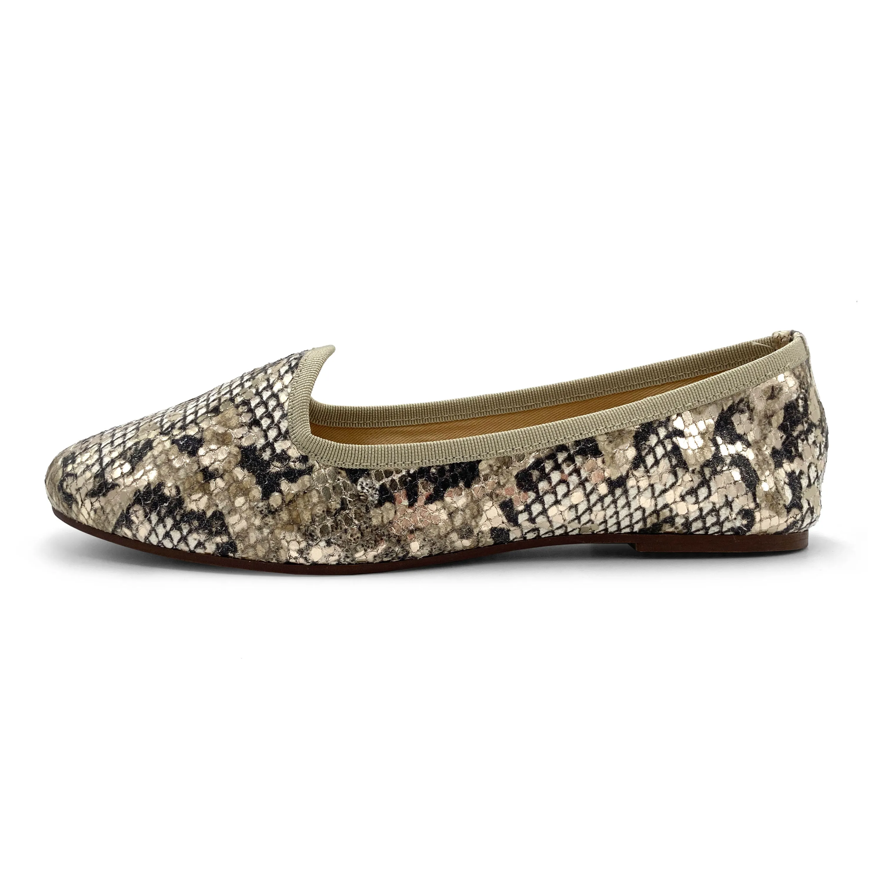 Women’s Snake Print Leather Loafers