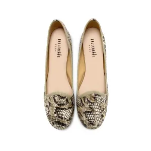 Women’s Snake Print Leather Loafers