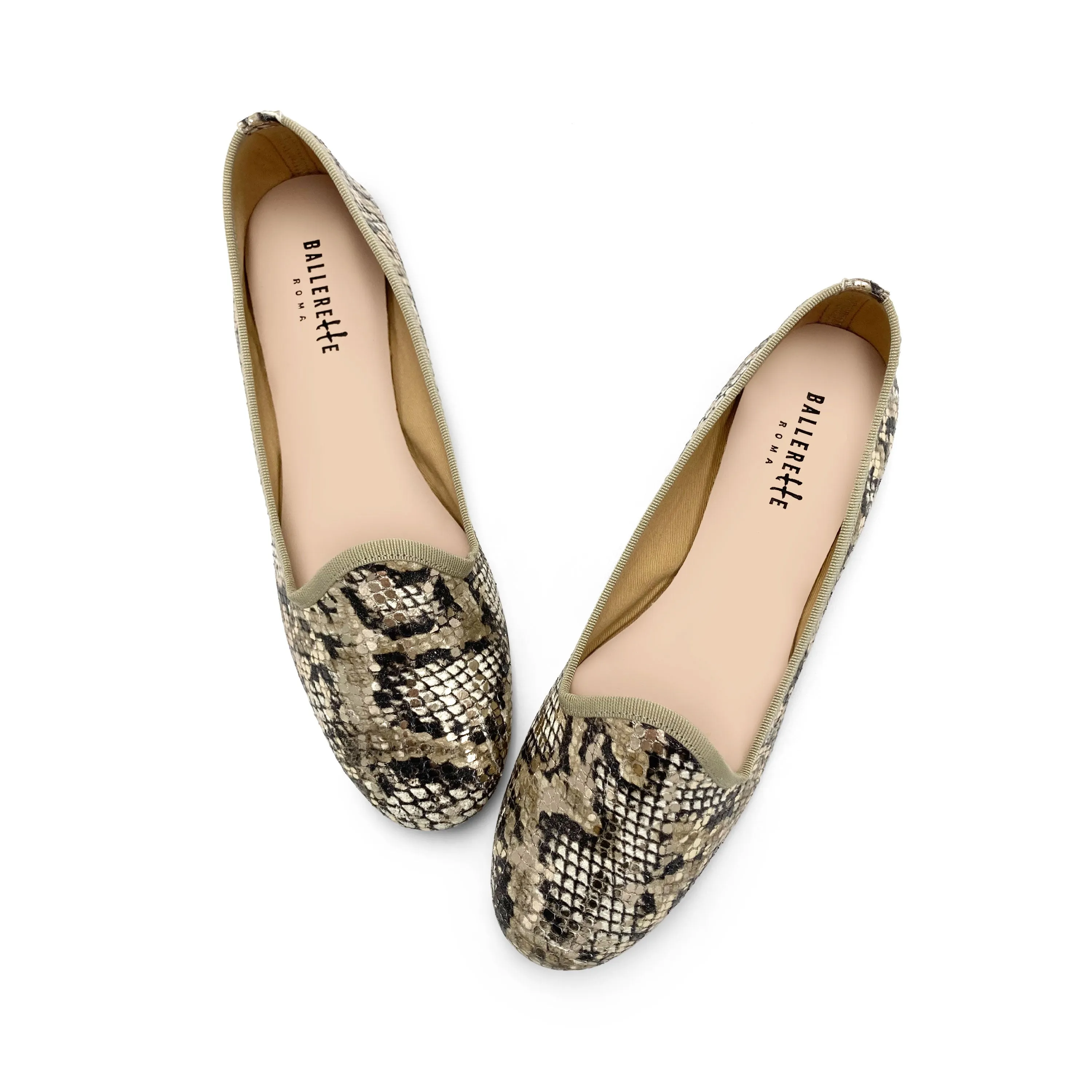Women’s Snake Print Leather Loafers
