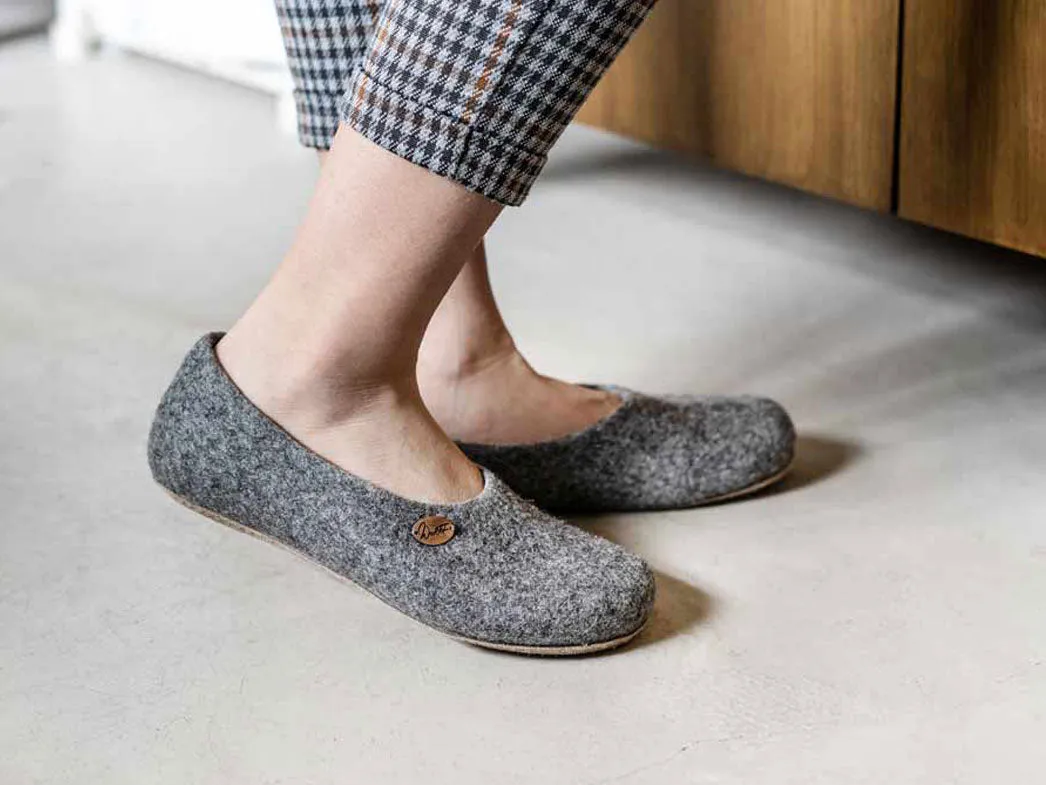 WoolFit® Ballerina Slippers, light grey