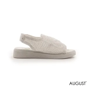 WOVEN FLAT SANDALS WITH LEATHER SOLE
